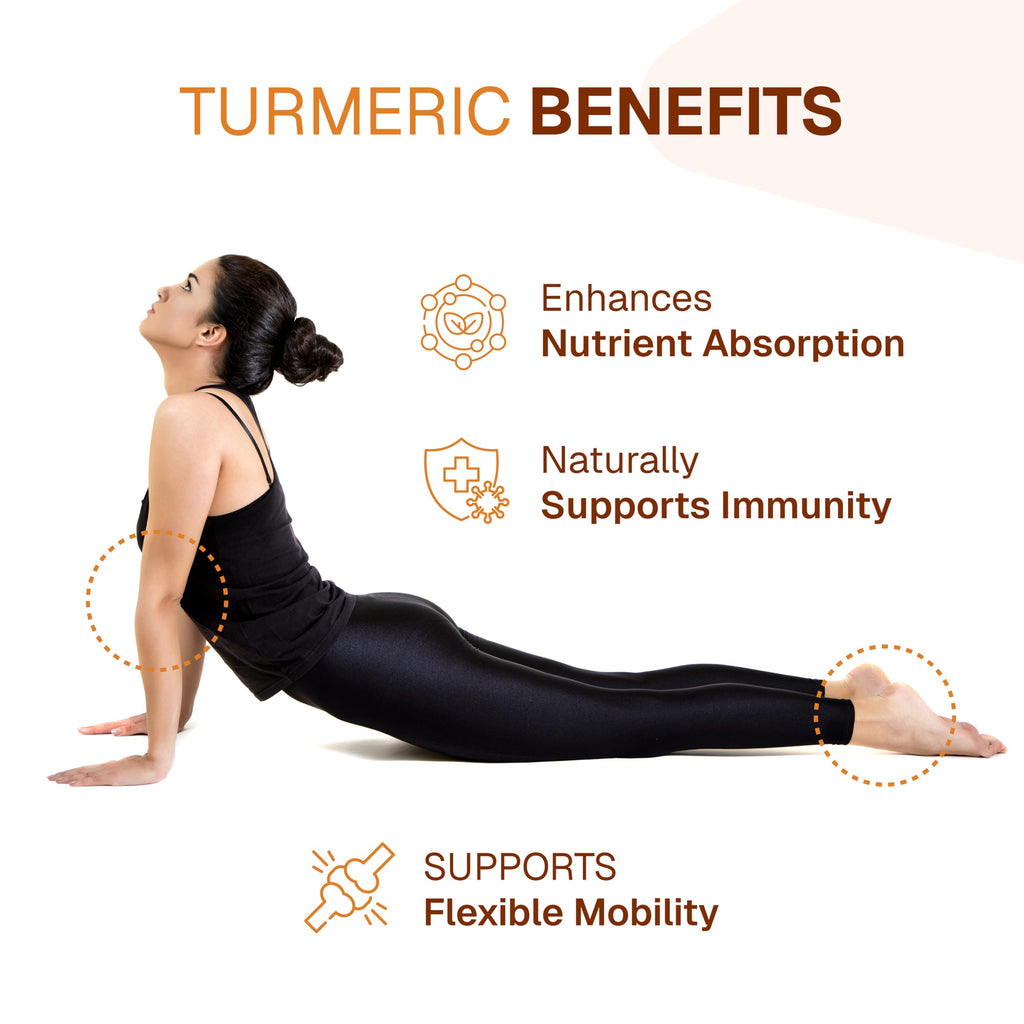 Pureved Turmeric Curcumin 90 Veg Capsules with Black Pepper and Ginger for Better Absorption | 100% Pure & Natural | Made in India